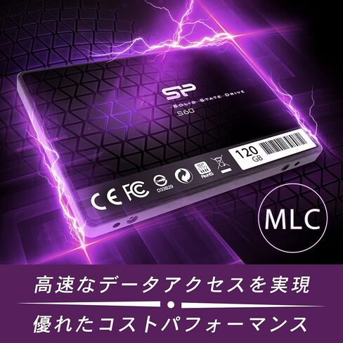 Silicon Power 120GB SSD S60 MLC High Endurance SATA III 2.5" 7mm (0.28") Internal Solid State Drive- Free-download SSD Health Monitor Tool Included (SP120GBSS3S60S25) in Kuwait