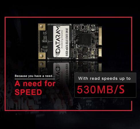 DATARAM mSata SSD محرك الأقراص الصلبة الداخلي قرص صغير ساتا (512GB) in Kuwait