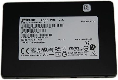 Lenovo Micron 7300 PRO 960GB U.2 NVMe Gen3 x4 2.5" Solid Solid State Drive SSD MTFDHBE960TDF SSS7A75297 03GY378 in Saudi Arabia