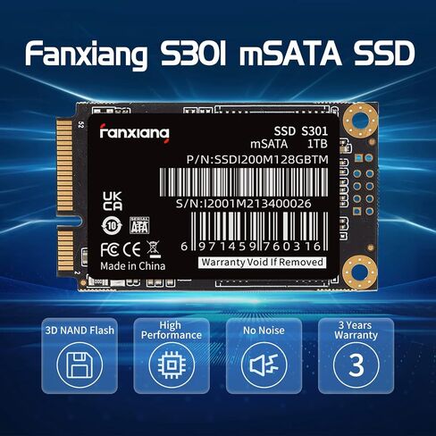 فانكسيانغ وسيط تخزين ذو حالة ثابتة داخلي S301 بسعة 512GB mSATA III 6Gb/s، بتقنية ناند ثلاثي الابعاد، متوافق مع كمبيوتر الترا بوك المكتبي واللابتوب in Kuwait