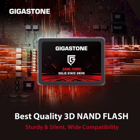 جيجاستون SSD ساتا 1TB SSD 2.5 جيم برو 3D ناند SSD داخلي SLC سرعة معززة 540MB/s، ذاكرة تخزين داخلية ثابتة مطورة للكمبيوتر وPS4 واللابتوب SSD ساتا III 6Gb/s 2.5 انش/7 ملم in Saudi Arabia