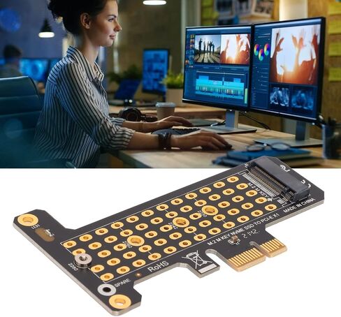 بطاقة Riser NVME M.2 إلى PCIE X1، دعم واجهة PCIE، تصميم نقل الحرارة من الألومنيوم، دعم SSD 2230، حاجز نصف ارتفاع لنظام التشغيل Windows لـ M Key M.2 SSD in Saudi Arabia