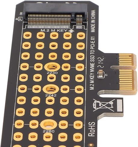بطاقة Riser NVME M.2 إلى PCIE X1، دعم واجهة PCIE، تصميم نقل الحرارة من الألومنيوم، دعم SSD 2230، حاجز نصف ارتفاع لنظام التشغيل Windows لـ M Key M.2 SSD in Saudi Arabia