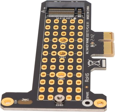 بطاقة Riser NVME M.2 إلى PCIE X1، دعم واجهة PCIE، تصميم نقل الحرارة من الألومنيوم، دعم SSD 2230، حاجز نصف ارتفاع لنظام التشغيل Windows لـ M Key M.2 SSD in Saudi Arabia