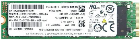 محرك الحالة الصلبة 7HPFD 07HPFD KR-07HPFD قطع غيار بديلة متوافقة لـ Dell SK Hynix PC400 HFS512GD9MNE 512GB PCI Express 3.0 x4 TLC NVMe M.2 2280 SSD داخلي in Saudi Arabia