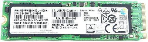 محرك الحالة الصلبة 861959-002 قطعة غيار بديلة متوافقة لـ HP Samsung SM961 MZ-VPW2560 256GB PCI Express 3.0 x4 MLC NVMe M.2 2280 SSD داخلي in Saudi Arabia