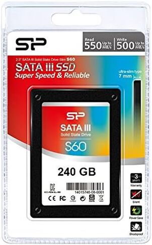 Silicon Power 240GB S60 2.5" 7mm SATA III 6Gb/s Internal Solid State Drive (SP240GBSS3S60S25) in Saudi Arabia