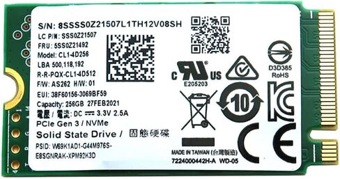 Solid State Drive SSS0Z21507 8SSSS0Z21507 Compatible Replacement Spare Part for SSSTC CL1-4D256 256GB M.2 2242 NVMe PCIe Gen3 x4 SSD in Saudi Arabia