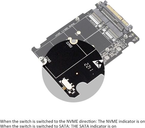 Septpenta NGFF M Key to M.2 NVME SSD Enclosure، تقنية تعزيز الإشارة عالية السرعة، محول NVME NGFF إلى SFF 8639، مع وظيفة مؤشر التبديل تدعم NVMe SSD وSATa NGFF SSD (أبيض) in Saudi Arabia