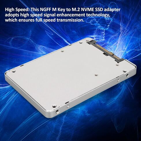 Septpenta NGFF M Key to M.2 NVME SSD Enclosure، تقنية تعزيز الإشارة عالية السرعة، محول NVME NGFF إلى SFF 8639، مع وظيفة مؤشر التبديل تدعم NVMe SSD وSATa NGFF SSD (أبيض) in Saudi Arabia