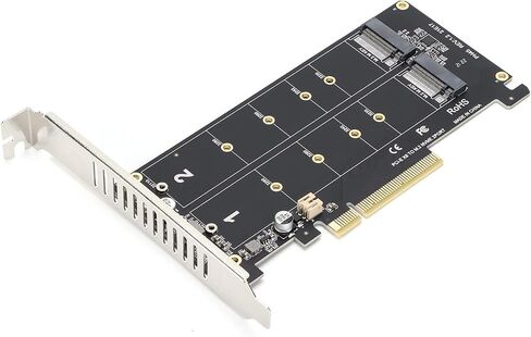 Adapter Card, NVME SSD and M.2 PCIE Interface Device, 2 X 32Gbps Full Speed Signals, M.2 Hard Disk Interface, PCIe X8 Interface Thickening Technology for Home Computers(Black) in Kuwait