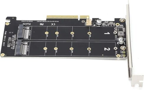 Adapter Card, NVME SSD and M.2 PCIE Interface Device, 2 X 32Gbps Full Speed Signals, M.2 Hard Disk Interface, PCIe X8 Interface Thickening Technology for Home Computers(Black) in Kuwait