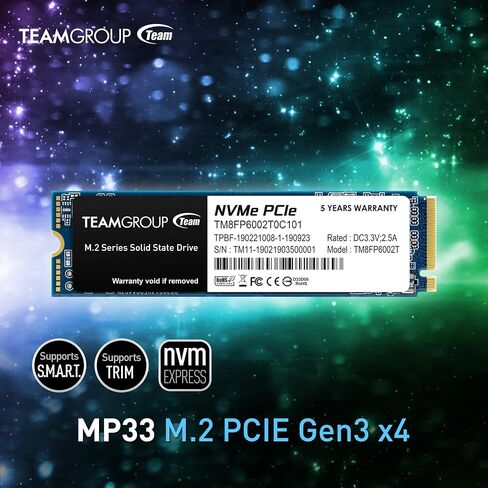 TEAMGROUP MP33 1TB TLC NVMe PCIe Gen3x4 M.2 2280 SSD Read/Write 1,800/1,500 MB/s TM8FP6001T0C101 Bundle with Elite SODIMM DDR4 16GB 3200MHz CL22 Laptop Memory TED416G3200C22-S01 in Kuwait