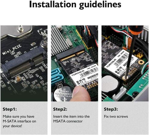 محرك أقراص الحالة الصلبة TOROSUS mSATA مقاس 50 * 30 مم سعة 480 جيجابايت للكمبيوتر المحمول أسود/أزرق in Kuwait