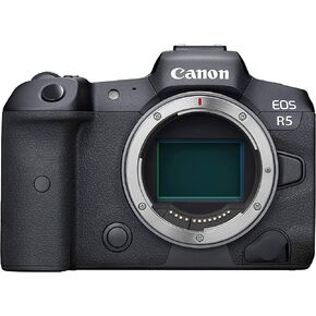 Canon EOS R5 Full Frame Mirrorless Camera + RF 24-105mm F4 L is USM Lens Kit, Black (4147C013) (Renewed)