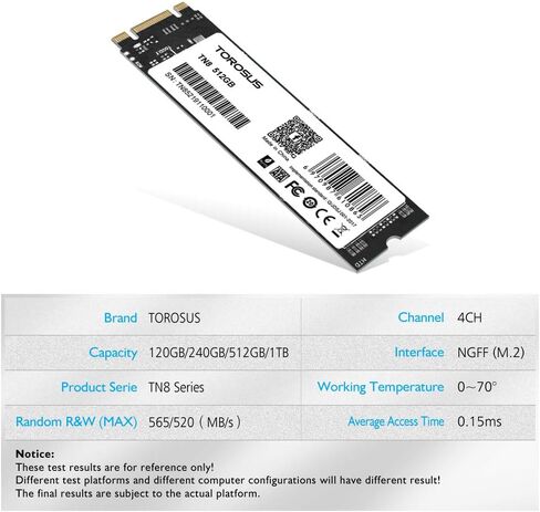 قرص محرك الحالة الصلبة TOROSUS M.2 NGFF M.2 2280 سعة 480 جيجابايت لأجهزة الكمبيوتر المكتبية وأجهزة MacPro in Kuwait