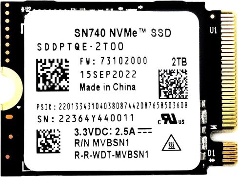 Yassdwbn 2TB M.2 2230, 2242 SSD NVMe PCIe4x4 PC SN740 for Steam Deck X Laptop in Saudi Arabia