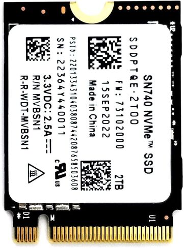Yassdwbn 2TB M.2 2230, 2242 SSD NVMe PCIe4x4 PC SN740 for Steam Deck X Laptop in Saudi Arabia