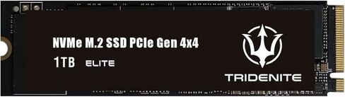 TRIDENITE Elite SSD داخلي 1 تيرابايت Gen4 PCIe NVMe M.2 2280 - قراءة تصل إلى 7200 ميجابايت/ثانية، ما يصل إلى 6000 ميجابايت/ثانية DDR4 1 جيجابايت ذاكرة تخزين مؤقت DRAM in Kuwait