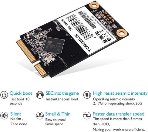 محرك أقراص الحالة الصلبة TOROSUS mSATA مقاس 50 * 30 مم سعة 120 جيجابايت للكمبيوتر المحمول أسود/أزرق in Kuwait