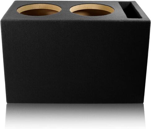 4.0 Cu. Ft. Ported/Vented MDF Sub Woofer Enclosure Box [Black] for Car Subwoofer(s) (4.0 ft^3 @ 32Hz) | Premium MDF Construction | Made in U.S.A. (Dual 12" Round) in Saudi Arabia