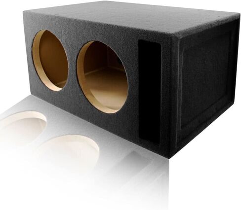 4.0 Cu. Ft. Ported/Vented MDF Sub Woofer Enclosure Box [Black] for Car Subwoofer(s) (4.0 ft^3 @ 32Hz) | Premium MDF Construction | Made in U.S.A. (Dual 12" Round) in Saudi Arabia