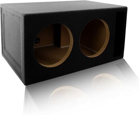 4.0 Cu. Ft. Ported/Vented MDF Sub Woofer Enclosure Box [Black] for Car Subwoofer(s) (4.0 ft^3 @ 32Hz) | Premium MDF Construction | Made in U.S.A. (Dual 12" Round) in Saudi Arabia