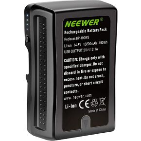 بطارية Neewer V Mount/V Lock - 190Wh 14.4V 12800mAh بطارية ليثيوم أيون قابلة للشحن لكاميرا فيديو البث ، متوافقة مع سوني HDCAM ، XDCAM ، كاميرات سينما رقمية وكاميرات الفيديو الأخرى in Kuwait