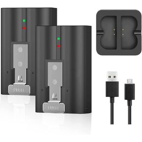 2-Pack 6040mAh Replacement Battery with Charger Station for Ring-Doorbell Camera 2/3/3 Plus/4, Spotlight and Stick Up Cam, Rechargeable Upgraded Lithium Li-ion Batteries 3.65V | Rechargeable Camera Batteries with Charger Station for Ring Video Doorbell Sp in Saudi Arabia