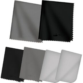 Multi-Purpose Microfiber Eyeglass & Lens & Screen & Glass & Camera & Photo & TV & Window &Jellery Cleaning Clothes - 10Packs, Black Grey in Kuwait