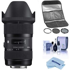 عدسة سيجما 18-35 ملم f/1.8 DC HSM Art لكاميرات Canon EF، حزمة مع مجموعة مرشح Hoya 72 ملم II، مجموعة تنظيف، قطعة قماش للتنظيف in Kuwait