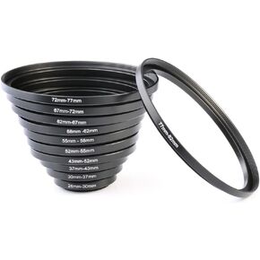 K&F CONCEPT 11pcs Metal Step Up Rings Step | 26-30MM 30-37MM 37-43MM 43-52MM 52-55MM 55-58MM 58-62MM 62-67MM 67-72MM 72-77MM 77-82MM-FP708 in Kuwait