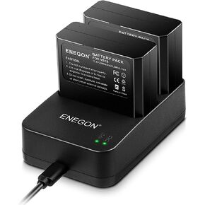 ENEGON VB18، بطارية ليثيوم أيون VB18 (عبوتان) وشاحن USB مزدوج لجهاز Godox V850 V850II V860 V860C V860N V860II V860II-N V860II-C V860II-S V860II-F V860II-O وNewer TT850 TT860 Speedlite Flash in Kuwait