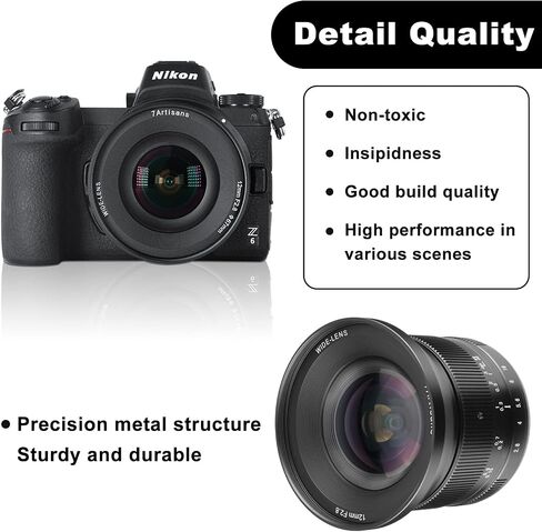 7Artisans 12mm F2.8 Mark Ⅱ Ultra Wide Angle APS-C Manual Focus Prime Lens Compatible for Sony E Mount Mirrorless Cameras A6500 A6300 in Kuwait