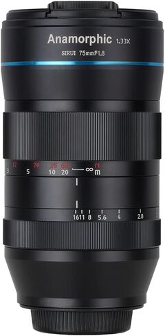 SIRUI 75mm F1.8 1.33X APS-C Anamorphic Lens for EF-M Mount, Blue Flare in Saudi Arabia