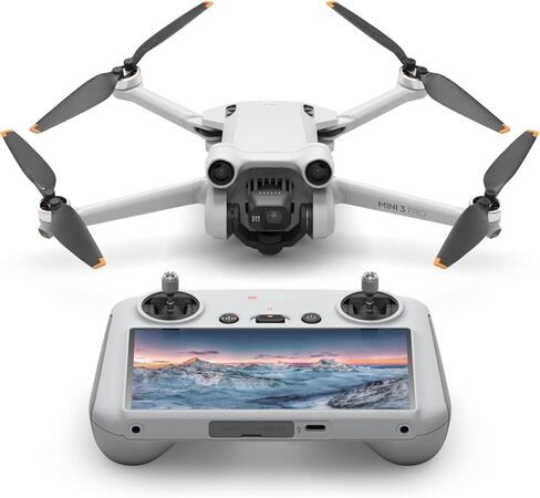 DJI Mini 3 Pro (DJI RC) – Lightweight and Foldable Camera Drone with 4K/60fps Video, 48MP Photo, 34-min Flight Time, Tri-Directional Obstacle Sensing, Ideal for Aerial Photography and Social Media in Saudi Arabia