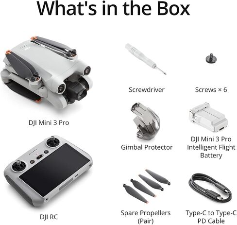 DJI Mini 3 Pro (DJI RC) – Lightweight and Foldable Camera Drone with 4K/60fps Video, 48MP Photo, 34-min Flight Time, Tri-Directional Obstacle Sensing, Ideal for Aerial Photography and Social Media in Saudi Arabia