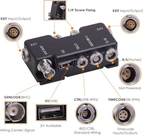 مقسم بي بوكس لكاميرا ريد كومودو، مقسم اي اكس تي 9 دبابيس مع كابل للتشغيل والايقاف / ار اس 3 دبابيس / رمز الوقت 0B 5 دبابيس / CTRL 00B 4 دبابيس / 5 فولت USB/جينلوك بي ان سي in Kuwait