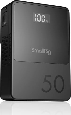 SMALLRIG V Mount Battery VB50, 50Wh / 3400mAh V Mount Battery with 45W Output, 1.5H Full Charge, with USB-C, D-TAP, USB-A, Dual DC Ports, OLED Screen, for Cameras, Phones, Camcorders, Monitors in Saudi Arabia