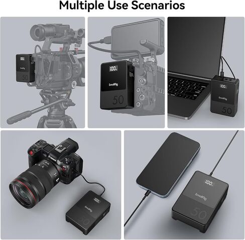 SMALLRIG V Mount Battery VB50, 50Wh / 3400mAh V Mount Battery with 45W Output, 1.5H Full Charge, with USB-C, D-TAP, USB-A, Dual DC Ports, OLED Screen, for Cameras, Phones, Camcorders, Monitors in Saudi Arabia