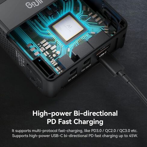 SMALLRIG V Mount Battery VB50, 50Wh / 3400mAh V Mount Battery with 45W Output, 1.5H Full Charge, with USB-C, D-TAP, USB-A, Dual DC Ports, OLED Screen, for Cameras, Phones, Camcorders, Monitors in Saudi Arabia