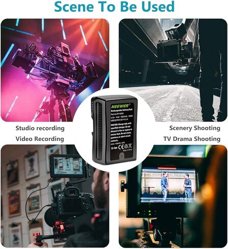 بطارية Neewer V Mount/V Lock - 190Wh 14.4V 12800mAh بطارية ليثيوم أيون قابلة للشحن لكاميرا فيديو البث ، متوافقة مع سوني HDCAM ، XDCAM ، كاميرات سينما رقمية وكاميرات الفيديو الأخرى in Kuwait