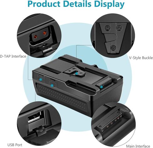 بطارية Neewer V Mount/V Lock - 190Wh 14.4V 12800mAh بطارية ليثيوم أيون قابلة للشحن لكاميرا فيديو البث ، متوافقة مع سوني HDCAM ، XDCAM ، كاميرات سينما رقمية وكاميرات الفيديو الأخرى in Kuwait