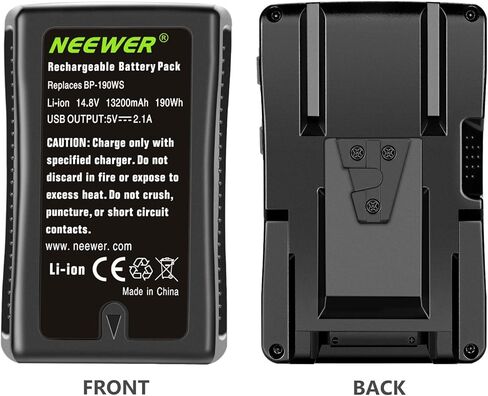بطارية Neewer V Mount/V Lock - 190Wh 14.4V 12800mAh بطارية ليثيوم أيون قابلة للشحن لكاميرا فيديو البث ، متوافقة مع سوني HDCAM ، XDCAM ، كاميرات سينما رقمية وكاميرات الفيديو الأخرى in Kuwait