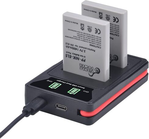 Pickle Power Battery and Charger Set Replacement for Nikon EN-EL5 ENEL5 MH-61 and Nikon CoolPix P3 P4 P80 P90 P100 P500 P510 P520 P530 P5000 P5100 P6000 Coolpix 3700 4200 5900 7900 S10 in Saudi Arabia