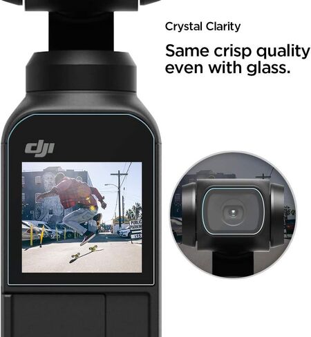 واقي عدسة الكاميرا من سبايجن دي جيه اي اوسمو بوكيت GLASTR نحيف [عبوتان] مع عبوتان واقي من الزجاج المقوى للشاشة التي تعمل باللمس in Kuwait