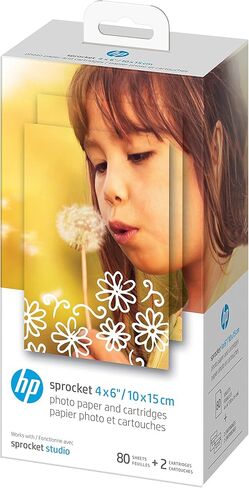HP Sprocket Studio 4x6 Photo Paper & Cartridges (80 Sheets - 2 Cartridges) Starter Bundle in Saudi Arabia