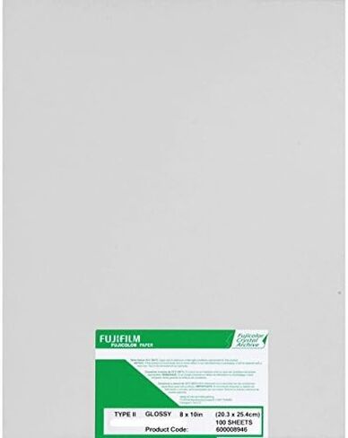 Fujifilm Fujicolor Crystal Archive Super Type-II ورق تكبير الألوان - 8x10 بوصة - 100 ورقة - سطح لامع. in Saudi Arabia