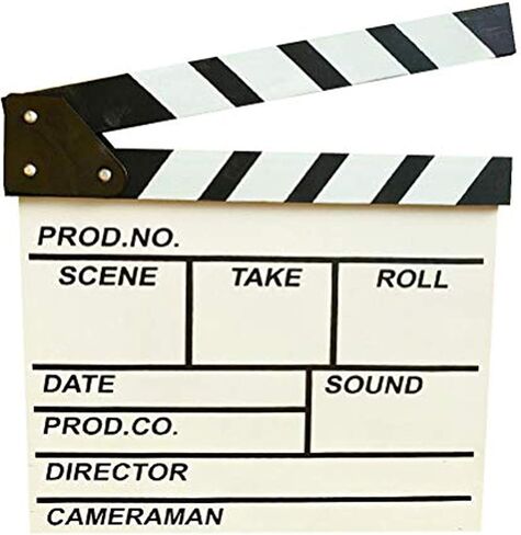 BERON Professional Vintage TV Movie Film Clap Board Slate Cut Prop Director Clapper (White) in Saudi Arabia