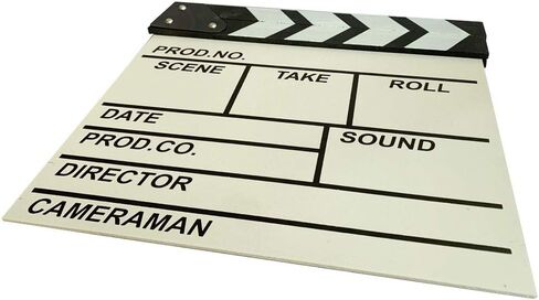 BERON Professional Vintage TV Movie Film Clap Board Slate Cut Prop Director Clapper (White) in Saudi Arabia